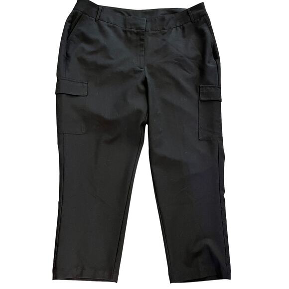 Lane Bryant Straight leg cargo pants black slacks Plus size 16 womens bottoms - Picture 1 of 9